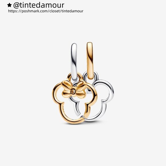 Pandora Disney Mickey Mouse & Minnie Mouse Splittable Dangle Charm - Picture 2 of 5